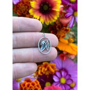 Sterling Silver Ladybug on a Leaf Charm